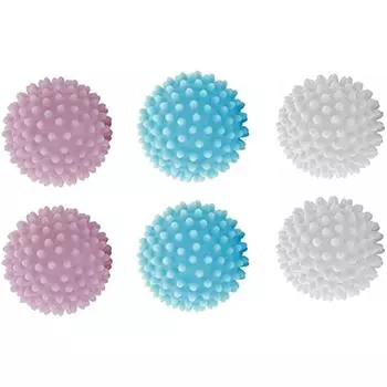 Шарик для сушки для стиральной машины Шарик для стирки Цветной шарик для стирки Чистые шарики для стирки для стиральной машины Многоразовые(6 шт.)