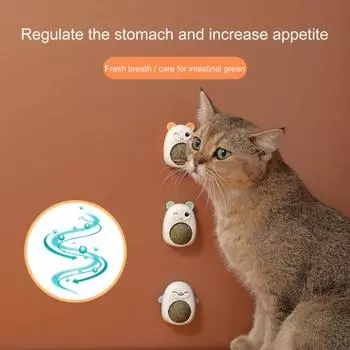 Шарик из кошачьей мяты Крышка из натуральных материалов Настенный монтаж на 360° с пастой Вращение в любом месте Степень увеличения аппетита Интерактивное освежающее дыхание Стена из кошачьей мяты зелёный