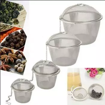 Шарик из нержавеющей стали, сетчатый фильтр для заварки чая и специй, вкладыш, 4 размера 8.5cm