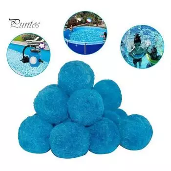 Шарики для фильтров для бассейна. Экологически чистые волокнистые шарики для фильтрации бассейна. Многоразовый сетчатый шар с высокой степенью фильтрации для аквариумов. Бассейны. B