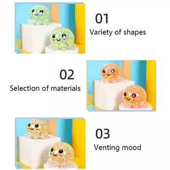 Шарики для снятия стресса с осьминогом, игрушки для детей, шарики для снятия стресса