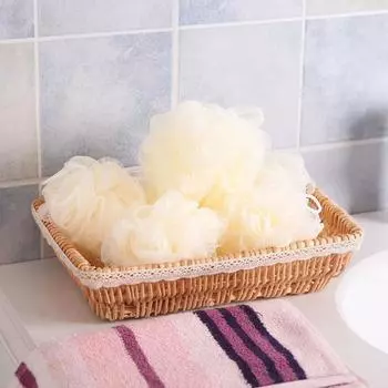 Шарики для ванны Банные полотенца Разноцветные салфетки для ванны Банные принадлежности Уход за телом Сетка для ванны Шарики для ванны Скраб для спины Цветы для ванны Пузырь для ванной Разноцветные 1Pc