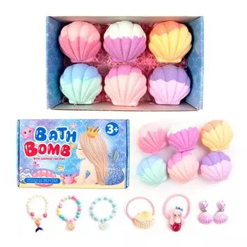 Шарики для ванны Shell Bath Balls Spa Essential Oil Bath Balls Bubble Pop Salt Bath Salt 110 г*6 шт. 6pcs