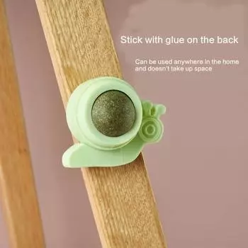 Шарики из кошачьей мяты Игрушка для кошек с кошачьей мятой Настенное крепление Вращающийся съедобный шарик Полезный для здоровья самоклеящийся шарик из кошачьей мяты Ингредиенты сменные розовый