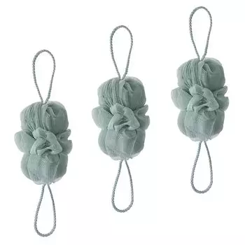 Шарики мыла для тела Marna для мытья вашего набора из 3 плотных наростов на моющей мягкой губке R548G, задняя часть, (мох зеленый), пена, (Полотенце для тела/банное полотенце),