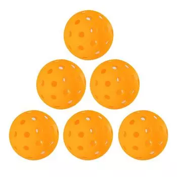 Шарики Pickleball для улицы, специально разработанные и оптимизированные для Pickleball, упаковка из 6 штук жёлтый
