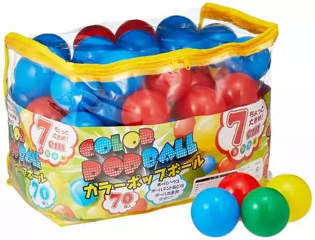 Шарики Shinsei International Color Pop Balls 70 штук немного большего размера для детей от 2 лет и старше, 7 см,