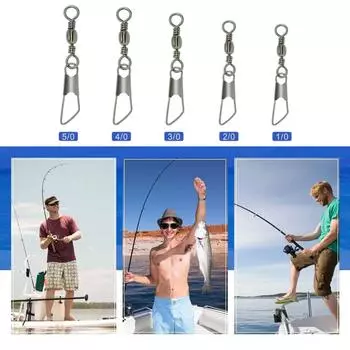 Шарикоподшипник Вертлюги Рыболовные снасти Вертлюг с защелкой Медный соединитель для лески для пресной и соленой воды B