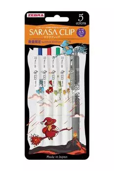 Шариковая гелевая ручка Zebra Sarasa Clip Witch Pattern 5 цветов, набор 0,5 мм JJ15-WI-5C