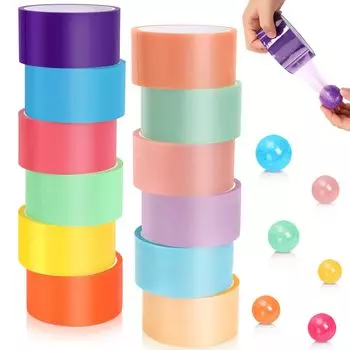 Шариковая клейкая лента Neiang Tape 12 рулонов, клейкая шариковая лента, шариковая лента, липкая шариковая лента, цветная самодельная антистрессовая продукция 48 мм