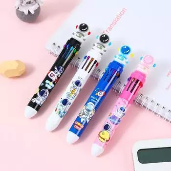 Шариковая ручка Astronaut 10 цветов, многофункциональная разноцветная ручка для школы и офиса black