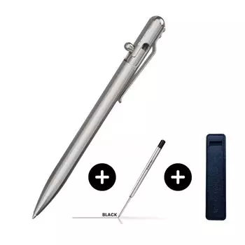 Шариковая ручка Bastion Slim Pen с болтовым механизмом, титан 5 класса, легкий, 32 г, удобный, прочный, прецизионная обработка, высокая прочность, невидимые швы серебряный
