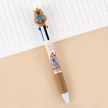 Шариковая ручка Capybara из мультфильма, 6 цветов, симпатичная разноцветная гелевая ручка, прочные ручки для нажатия, школьные канцелярские принадлежности, канцелярские принадлежности для студентов A8