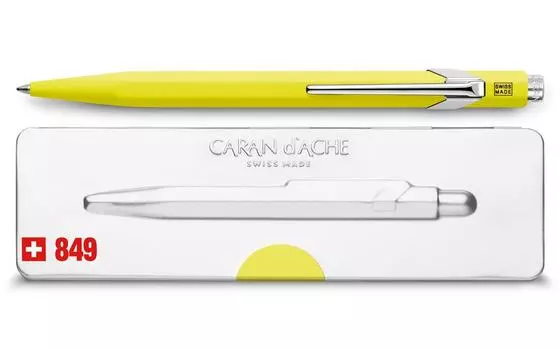 Шариковая ручка Caran 849 Collection Pop Line флуоресцентно-желтая NF Regular Import Product d Ache на масляной основе 0849-970 флуоресцентный желтый