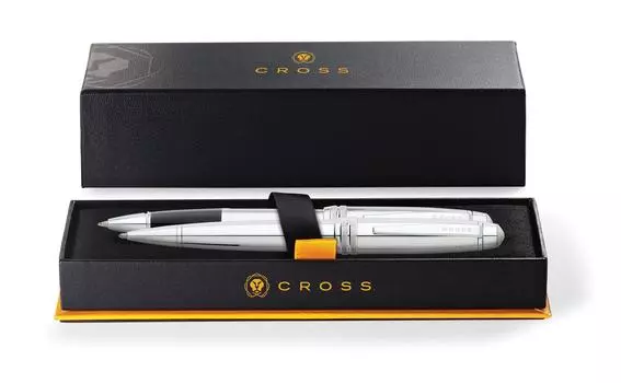 Шариковая ручка Cross Bailey Gloss Chrome, роллер и ручка с выбранным наконечником.