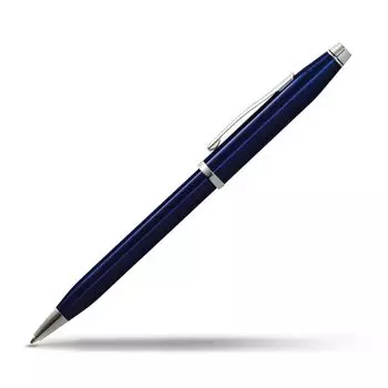 Шариковая ручка CROSS Official Cross со средним наконечником Century 2, прозрачный синий лак, полированный хром, обычный импортный продукт AT0082WG-158