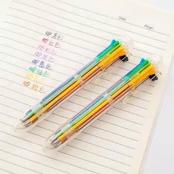 Шариковая ручка, гладкие чернила для письма, постоянные чернила, прозрачная 8 цветов, студенческая ручка для письма, товары для дома