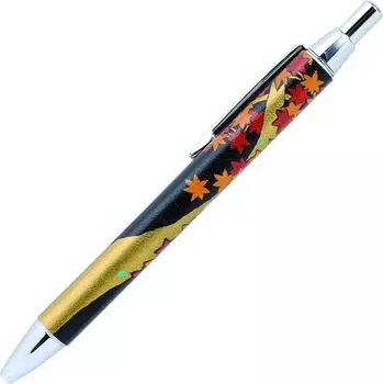 Шариковая ручка Hashimoto Lacquer Art, обернутая в натуральную кожу, коробка Honjin Makie из черной кожи с изображением осенних листьев павловнии