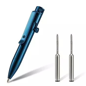 Шариковая ручка KeyUnity KP05BL с болтовым механизмом и зажимом, титановый сплав, карманная ручка EDC, выдвижная металлическая шариковая ручка для ежедневного ношения