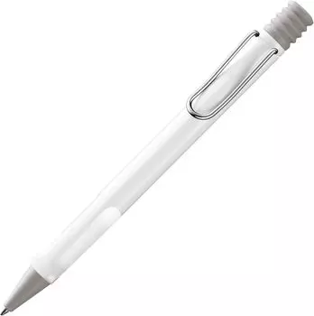 Шариковая ручка LAMY Safari White, белая, эргономичная, ширина линии M, удобная для длительного письма, изготовлена из прочного пластика ASA, большая емкость, черная, LAMY белый