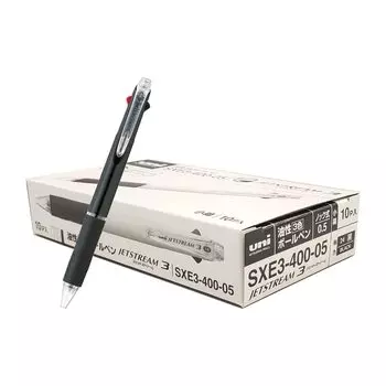 Шариковая ручка Mitsubishi Pencil 3 цвета Jet Stream 10 шт. черного цвета, легко писать 10 шт. 0,5 SXE340005.24 чёрный