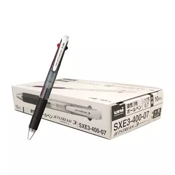 Шариковая ручка Mitsubishi Pencil 3 цвета Jet Stream 10 шт. черного цвета, легко писать 10 шт. 0,7 SXE340007.24 чёрный