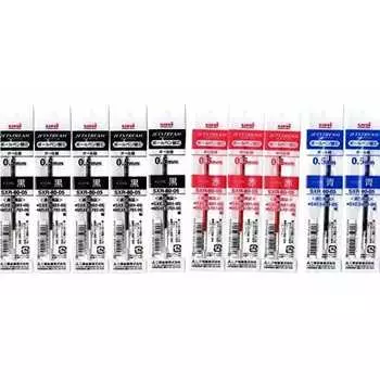 Шариковая ручка Mitsubishi Pencil Jet Stream Multicolor, набор из 10 стержней толщиной 0,5 мм (5 черных, 3 красных, 2 синих) SXR-80-05
