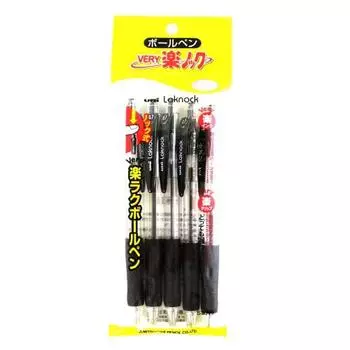 Шариковая ручка Mitsubishi Pencil на масляной основе Berry Raku Knock 0.7 SN100075P.24 черная 5 шт.