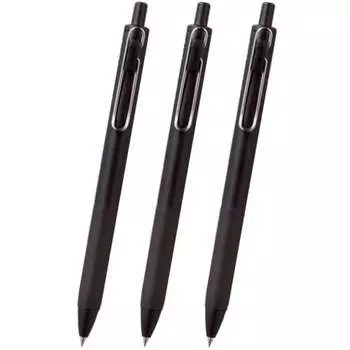 Шариковая ручка Mitsubishi Pencil с гелем, uni-ball one 0,5 мм, черный корпус, набор из 3 шт.