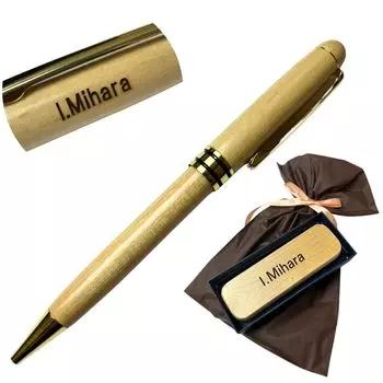 Шариковая ручка Name Natural Company Club Present Case Gift, Деревянный, Имя, Брак, Выход на пенсию, Праздник, Мероприятия, (Кленовый набор)