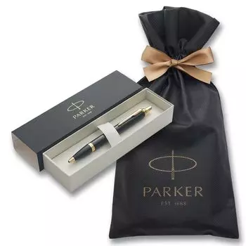 Шариковая ручка PARKER IM Black GT Medium Point, упаковочный пакет с логотипом бренда, подарочная коробка, роскошный официальный подлинный импортный продукт 1975638V3 на масляной основе