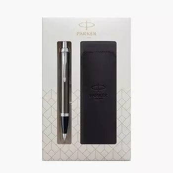 Шариковая ручка PARKER IM Dark Espresso CT Medium Point с ручкой-ножом в подарочной коробке. Оригинальный импортный продукт 1975644 V1d на масляной основе.