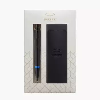 Шариковая ручка PARKER IM Marine Blue Ring BT со средним наконечником и футляром для ручки в подарочной коробке, обычный импорт 2173234 V1d на масляной основе