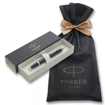 Шариковая ручка PARKER IM матово-черная CT со средним кончиком, упаковочная сумка с логотипом бренда, подарочная коробка, официальный подлинный импортный продукт класса люкс 2143442ZV3
