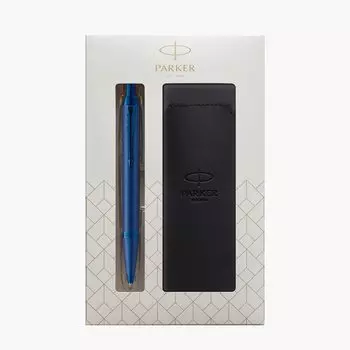 Шариковая ручка PARKER IM Monochrome Blue BLT Medium Point с ручкой-ножом в подарочной коробке, набор, обычный импорт 2173279 V1d на масляной основе