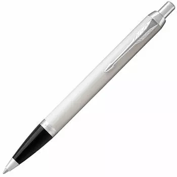 Шариковая ручка PARKER IM White CT Medium Point в подарочной коробке. Оригинальный импортный продукт 1975650. На масляной основе.
