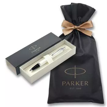 Шариковая ручка PARKER IM White CT Medium Point Упаковочный пакет с логотипом бренда Подарочная коробка Роскошный официальный подлинный импортный продукт 1975650V3 На масляной основе