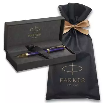 Шариковая ручка PARKER Ingenuity Dark Blue GT, средний кончик, упаковочный пакет с логотипом бренда, подарочная коробка, подарочный подарок, роскошь, официальный регулярный импортный продукт