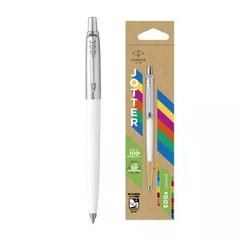 Шариковая ручка PARKER Jotter Original Sustainable White CT Medium Point Gel Ink Упакованная обычная импортная продукция 2183297