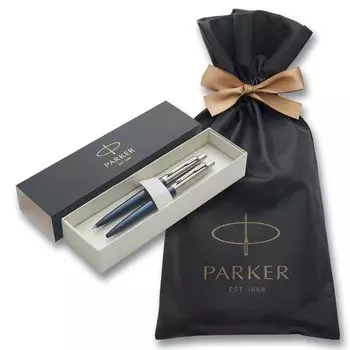 Шариковая ручка PARKER, механический карандаш, набор Jotter Blue CT, средний упаковочный пакет с логотипом бренда, подарочная коробка, роскошный официальный регулярный импортный продукт и