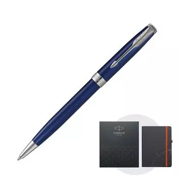 Шариковая ручка PARKER Sonnet Blue Lacquer CT со средним наконечником и оригинальной запиской в подарочной коробке. Подлинный импортный продукт 1950889 NS на масляной основе.