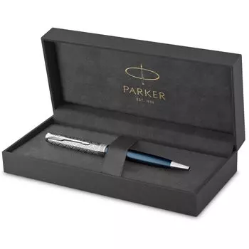 Шариковая ручка PARKER Sonnet Premium Metal Blue CT, средний кончик, подарочная коробка, оригинальный импортный продукт 2119649 и на масляной основе