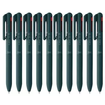 Шариковая ручка Pentel Calme бирюзового цвета 10 шт. BXAC35S синего цвета 3-цветная 0,5 мм черная, красная,
