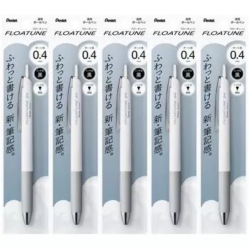 Шариковая ручка Pentel Flow Tune Black 5 шт. на масляной основе 0,4 мм XBZN204-A