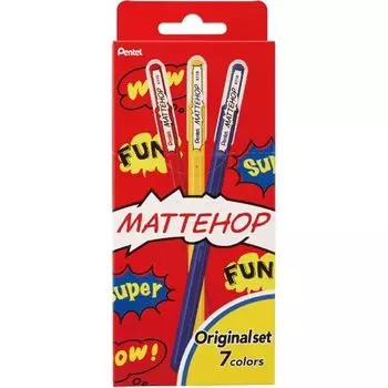 Шариковая ручка Pentel Gel Ink Matte Hop Original 7 цветов (Оптовая закупка) 1,0 мм К110-V7STA [x3]