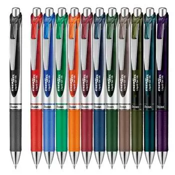Шариковая ручка Pentel с гелевыми чернилами Energel Knock Type 0,7 мм BL77-12AMZ12 цветов