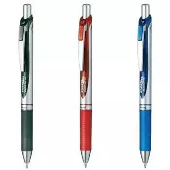 Шариковая ручка Pentel с гелевыми чернилами Energel Knock Type 0,5 мм, черная Axis AMZ-BL80-3, 3 цвета