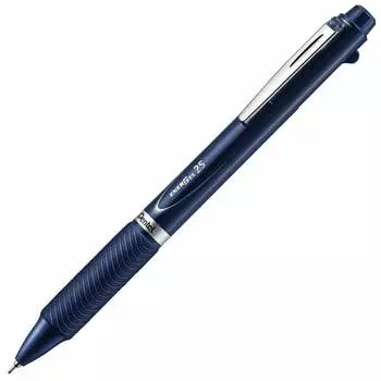 Шариковая ручка Pentel с гелевыми чернилами Energel Multifunctional 0,5 мм темно-синяя Axis XBLW355C черная/красная/острая