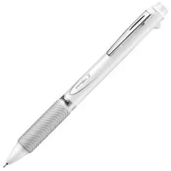 Шариковая ручка Pentel с гелевыми чернилами Energel Multicolor 0,5 мм белого цвета Axis XBLC35W черного, красного, синего цвета