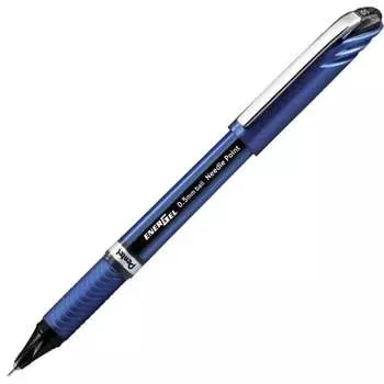 Шариковая ручка Pentel с гелевыми чернилами Energel Euro 0,5 мм, синяя, Axis XBLN25-A, черная, 5 шт.